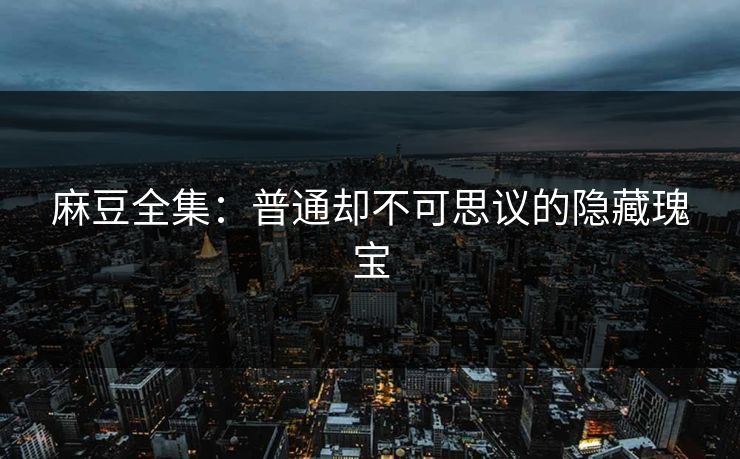 麻豆全集：普通却不可思议的隐藏瑰宝